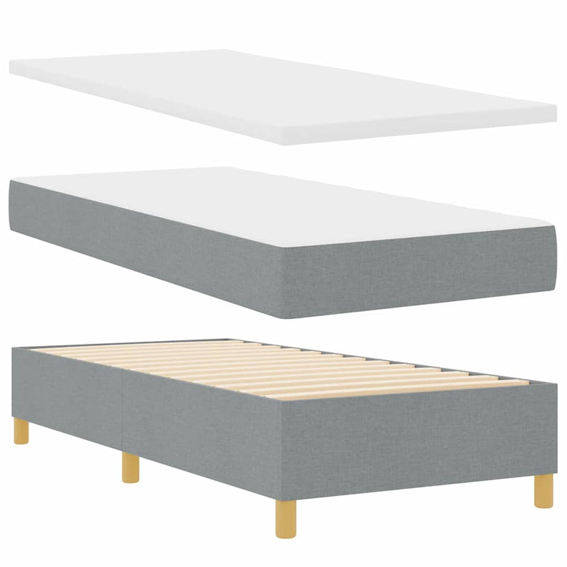 vidaXL Boxrugós ágy matracmal Világosszürke 80 x 200 cm szövet