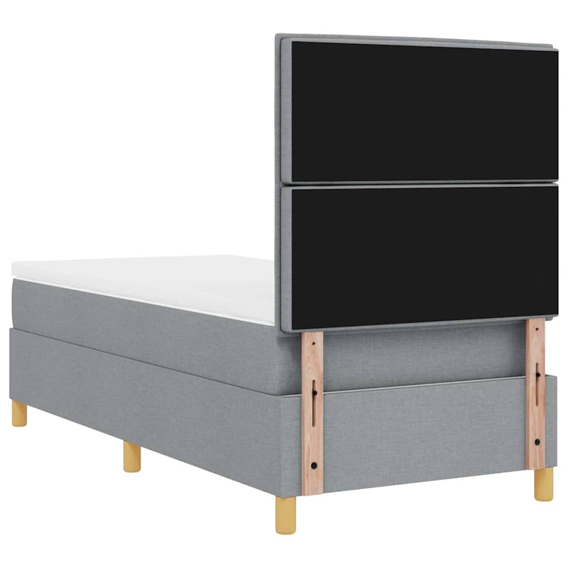 vidaXL Boxrugós ágy matracmal Világosszürke 80 x 200 cm szövet
