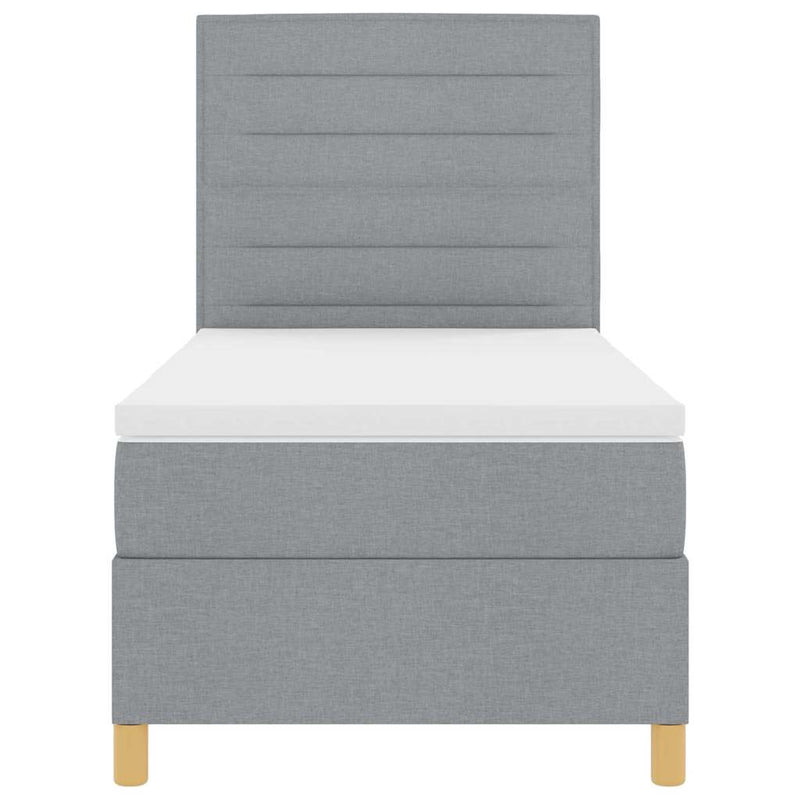 vidaXL Boxrugós ágy matracmal Világosszürke 80 x 200 cm szövet