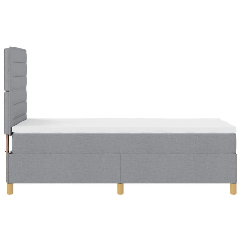vidaXL Boxrugós ágy matracmal Világosszürke 80 x 200 cm szövet