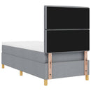 vidaXL LED Box Spring Ágy fejtámlával Világosszürke 90 x 190 cm szövet