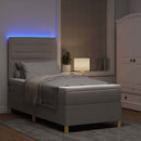 vidaXL LED Box Spring Ágy fejtámlával Tópszínű 90 x 190 cm szövet