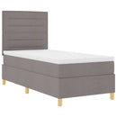 vidaXL LED Box Spring Ágy fejtámlával Tópszínű 90 x 190 cm szövet