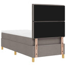 vidaXL LED Box Spring Ágy fejtámlával Tópszínű 90 x 190 cm szövet