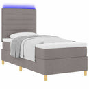 vidaXL LED Box Spring Ágy fejtámlával Tópszínű 90 x 190 cm szövet