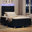 vidaXL LED Box Spring Ágy fejtámlával Fekete 120 x 190 cm szövet