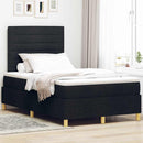 vidaXL LED Box Spring Ágy fejtámlával Fekete 120 x 190 cm szövet