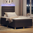 vidaXL LED Box Spring Ágy fejtámlával Sötét Barna 120 x 190 cm szövet