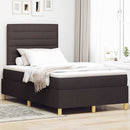 vidaXL LED Box Spring Ágy fejtámlával Sötét Barna 120 x 190 cm szövet