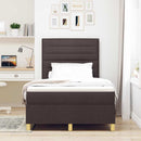 vidaXL LED Box Spring Ágy fejtámlával Sötét Barna 120 x 190 cm szövet