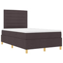 vidaXL LED Box Spring Ágy fejtámlával Sötét Barna 120 x 190 cm szövet