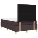 vidaXL LED Box Spring Ágy fejtámlával Sötét Barna 120 x 190 cm szövet