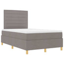 vidaXL LED Box Spring Ágy fejtámlával Tópszínű 120 x 190 cm szövet
