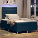 vidaXL LED Box Spring Ágy fejtámlával Kék 120 x 190 cm szövet