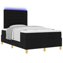 vidaXL LED Box Spring Ágy fejtámlával Fekete 120 x 200 cm szövet