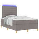 vidaXL LED Box Spring Ágy párnával Tópszínű 120 x 200 cm szövet