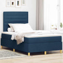 vidaXL LED Box Spring Ágy fejtámlával Kék 120 x 200 cm szövet