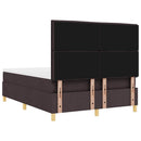 vidaXL LED Box Spring Ágy fejtámlával Sötét Barna 140 x 190 cm szövet