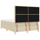 vidaXL LED Box Spring Ágy fejtámlával Krém 140 x 200 cm szövet