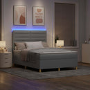 vidaXL LED Box Spring Ágy Világosszürke 160 x 200 cm szövet