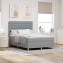 vidaXL LED Box Spring Ágy Világosszürke 160 x 200 cm szövet