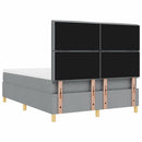 vidaXL LED Box Spring Ágy Világosszürke 160 x 200 cm szövet