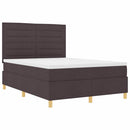 vidaXL LED Box Spring Ágy matracmal Sötét Barna 160 x 200 cm szövet