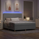 vidaXL LED Box Spring Ágy Világosszürke 180 x 200 cm szövet