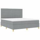 vidaXL LED Box Spring Ágy Világosszürke 180 x 200 cm szövet