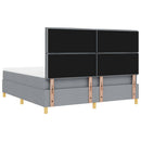 vidaXL LED Box Spring Ágy Világosszürke 180 x 200 cm szövet