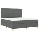 vidaXL LED Box Spring Ágy fejtámlával Sötétszürke 180 x 200 cm szövet