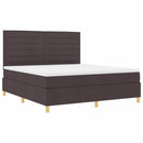 vidaXL LED Box Spring Ágy fejtámlával Sötét Barna 180 x 200 cm szövet