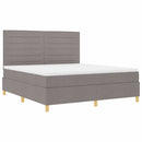 vidaXL LED Box Spring Ágy fejtámlával Tópszínű 180 x 200 cm szövet