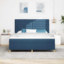 vidaXL LED Box Spring Ágy matracmal Kék 180 x 200 cm szövet