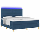 vidaXL LED Box Spring Ágy matracmal Kék 180 x 200 cm szövet