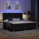 vidaXL LED Box Spring Ágy fejtámlával Fekete 200 x 200 cm szövet