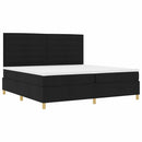 vidaXL LED Box Spring Ágy fejtámlával Fekete 200 x 200 cm szövet