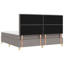 vidaXL LED Box Spring Ágy fejtámlával Tópszínű 200 x 200 cm szövet