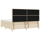 vidaXL LED Box Spring Ágy fejtámlával Krém 200 x 200 cm szövet