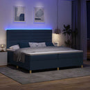 vidaXL LED Box Spring Ágy matracmal Kék 200 x 200 cm szövet