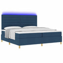 vidaXL LED Box Spring Ágy matracmal Kék 200 x 200 cm szövet