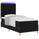 vidaXL LED Box Spring Ágy fejtámlával Fekete 80 x 200 cm szövet