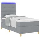 vidaXL LED Box Spring Ágy Világosszürke 100 x 200 cm szövet