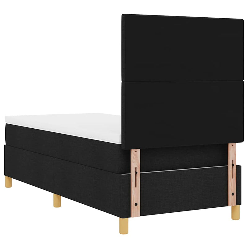 vidaXL Boxrugós ágy matracmal fejtámlával Fekete 100 x 200 cm szövet