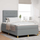 vidaXL LED Box Spring Ágy Világosszürke 120 x 190 cm szövet