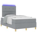 vidaXL LED Box Spring Ágy Világosszürke 120 x 190 cm szövet