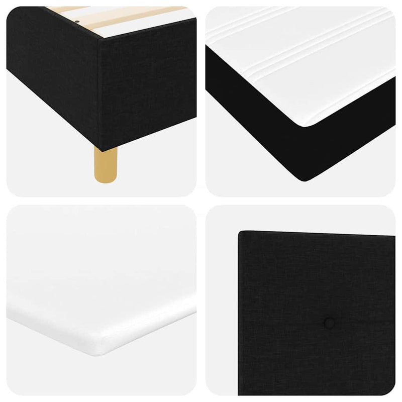 vidaXL Boxrugós ágy matracmal fejtámlával Fekete 120 x 200 cm szövet