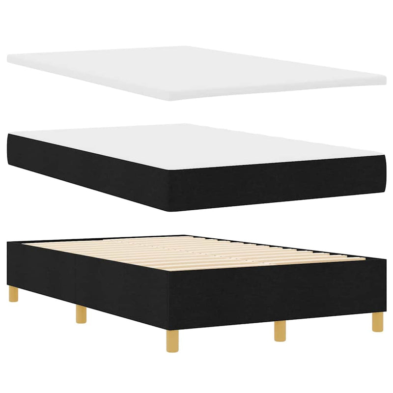 vidaXL Boxrugós ágy matracmal fejtámlával Fekete 120 x 200 cm szövet