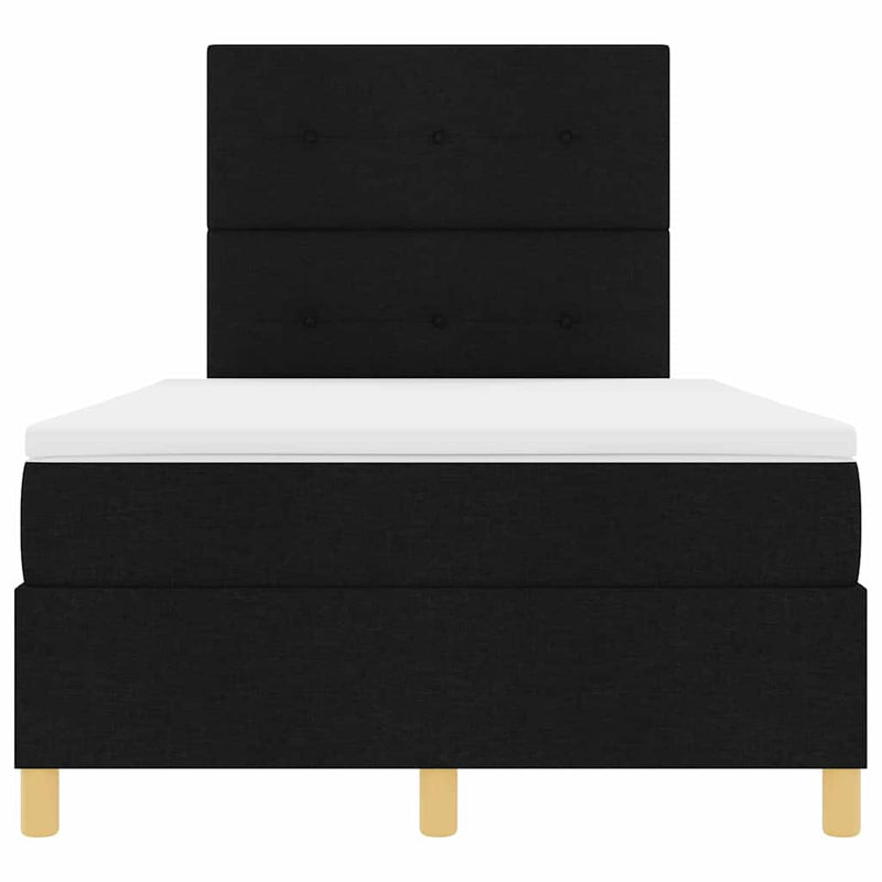 vidaXL Boxrugós ágy matracmal fejtámlával Fekete 120 x 200 cm szövet
