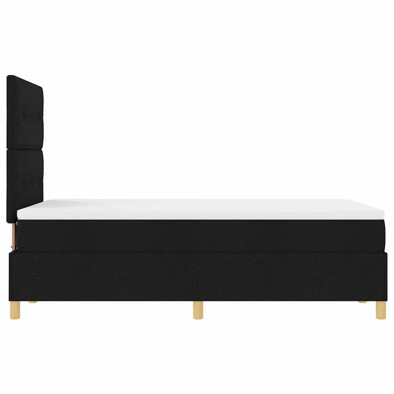 vidaXL Boxrugós ágy matracmal fejtámlával Fekete 120 x 200 cm szövet